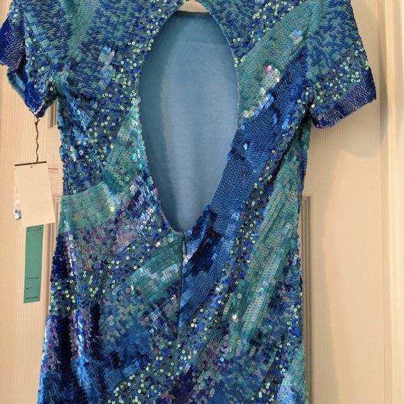 Camille La Vie, Beautiful Blue/Royal  sequin party dress - Picture 4 of 11